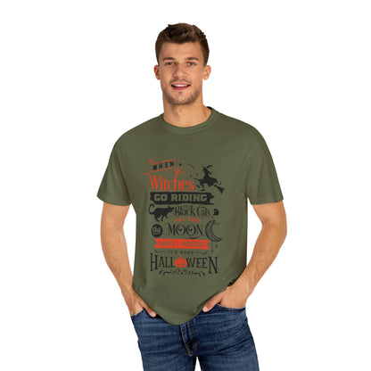 Halloween Witches T-Shirt, Spooky Tee, Unisex Graphic Shirt, Perfect for Fall Celebrations, Cat Lovers Gift, Witchy Apparel