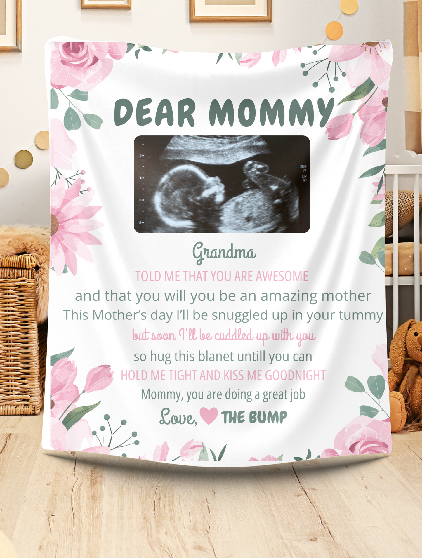 Dear Mommy Cozy Plush Fleece Blanket - 50x60