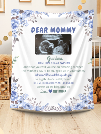 Velveteen Plush Blanket - Dear Mommy Personalized Gift for Expecting Moms