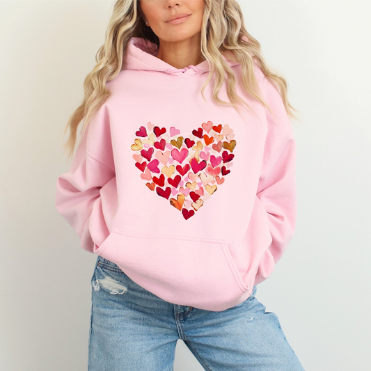 Valentines Day Brushstroke Heart Sweater Pullover Sweatshirt