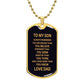 To My Son Dog Tag | From Dad