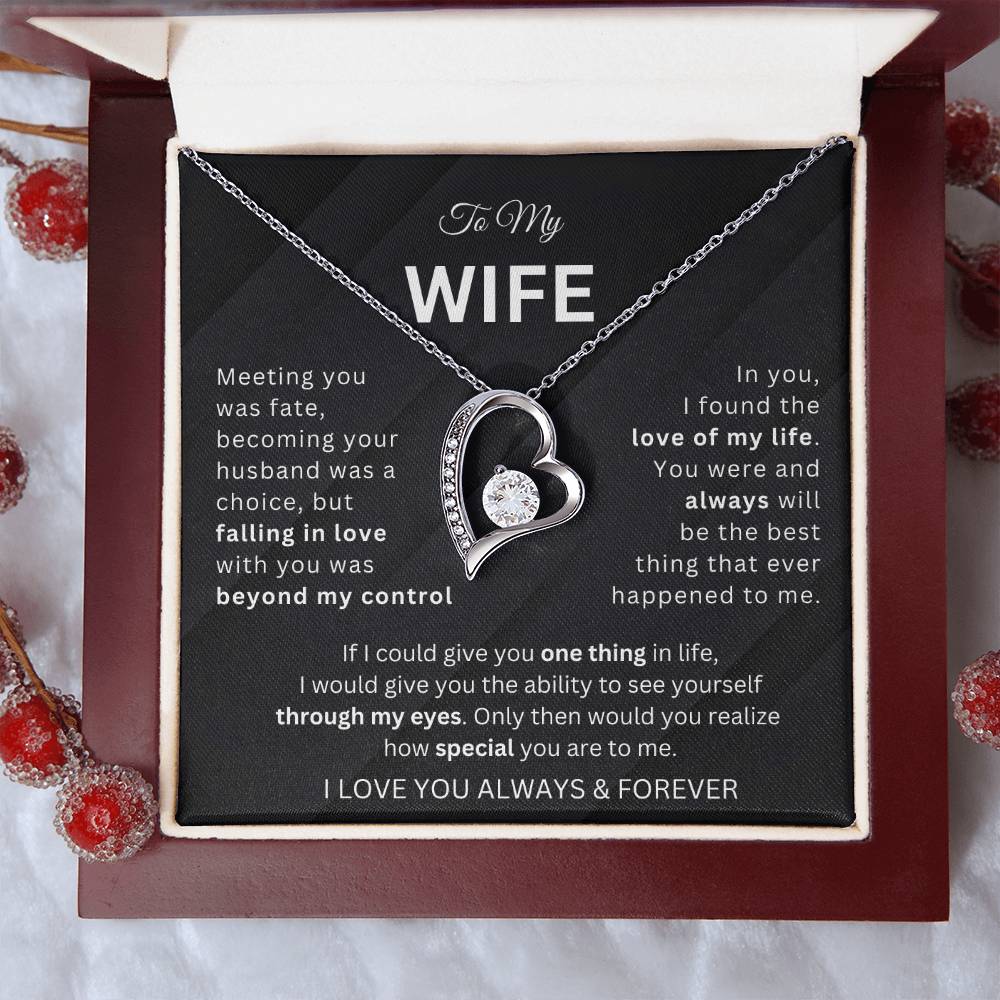 To My Wife Love Heart Necklace