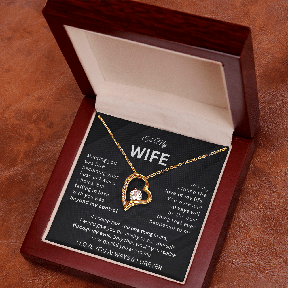 To My Wife Love Heart Necklace