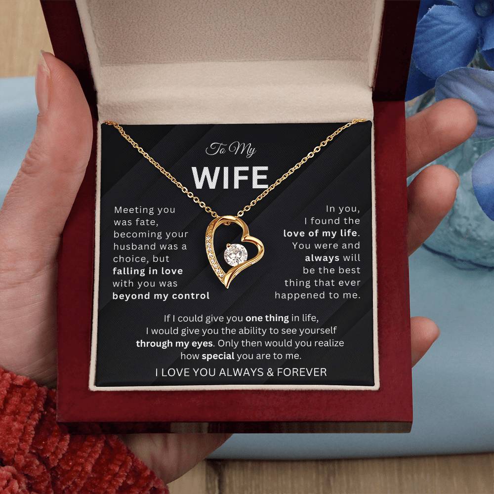 To My Wife Love Heart Necklace