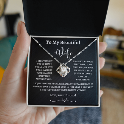 To My Beautiful Wife Love Knot Necklace