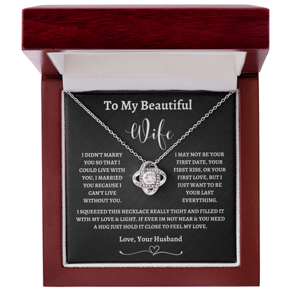 To My Beautiful Wife Love Knot Necklace