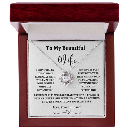 To My Beautiful Wife Love Knot Necklace
