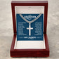 To Grandson From Grandpa Cuban Chain Link Necklace With Cross