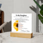 To My Daughter | Sunflower Square Acrylic Plaque From Mom