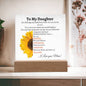 To My Daughter | Sunflower Square Acrylic Plaque From Mom