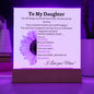 To My Daughter | Sunflower Square Acrylic Plaque From Mom