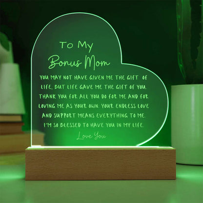 To My Bonus Mom Light Up Plaque
