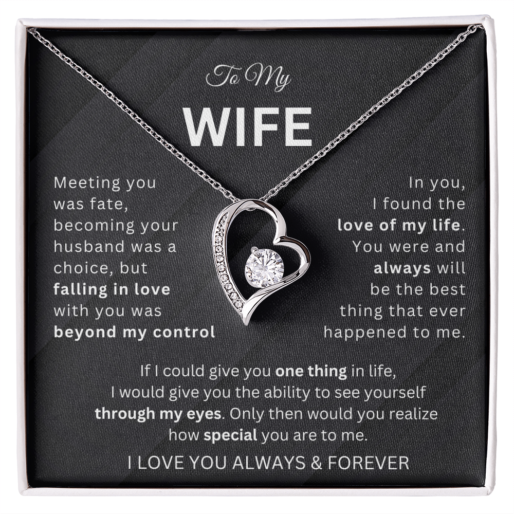 To My Wife Love Heart Necklace