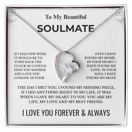 To My Beautiful Soulmate - Forever Love Necklace