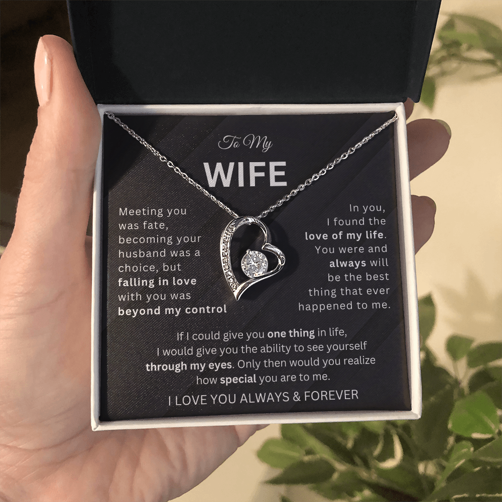 To My Wife Love Heart Necklace