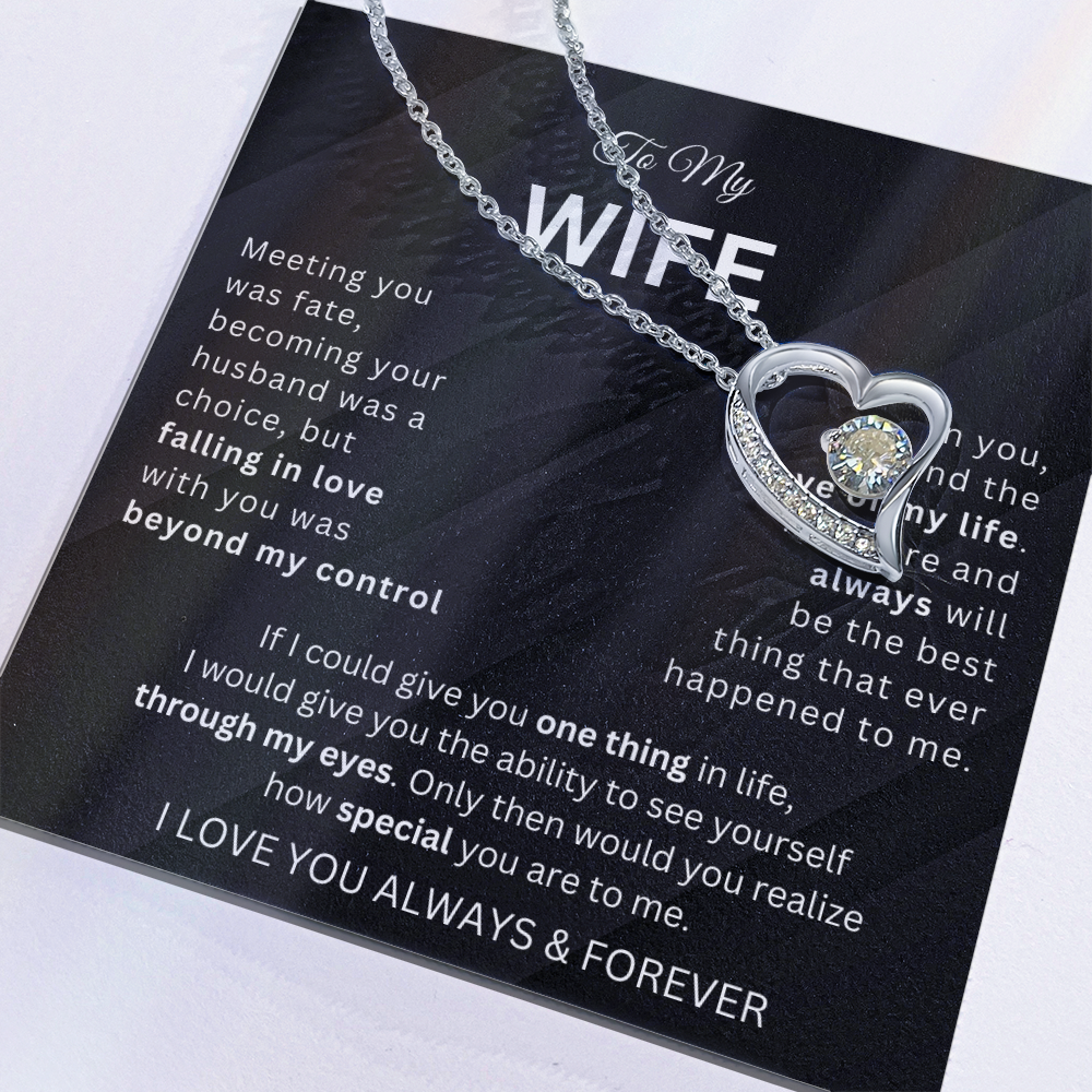 To My Wife Love Heart Necklace