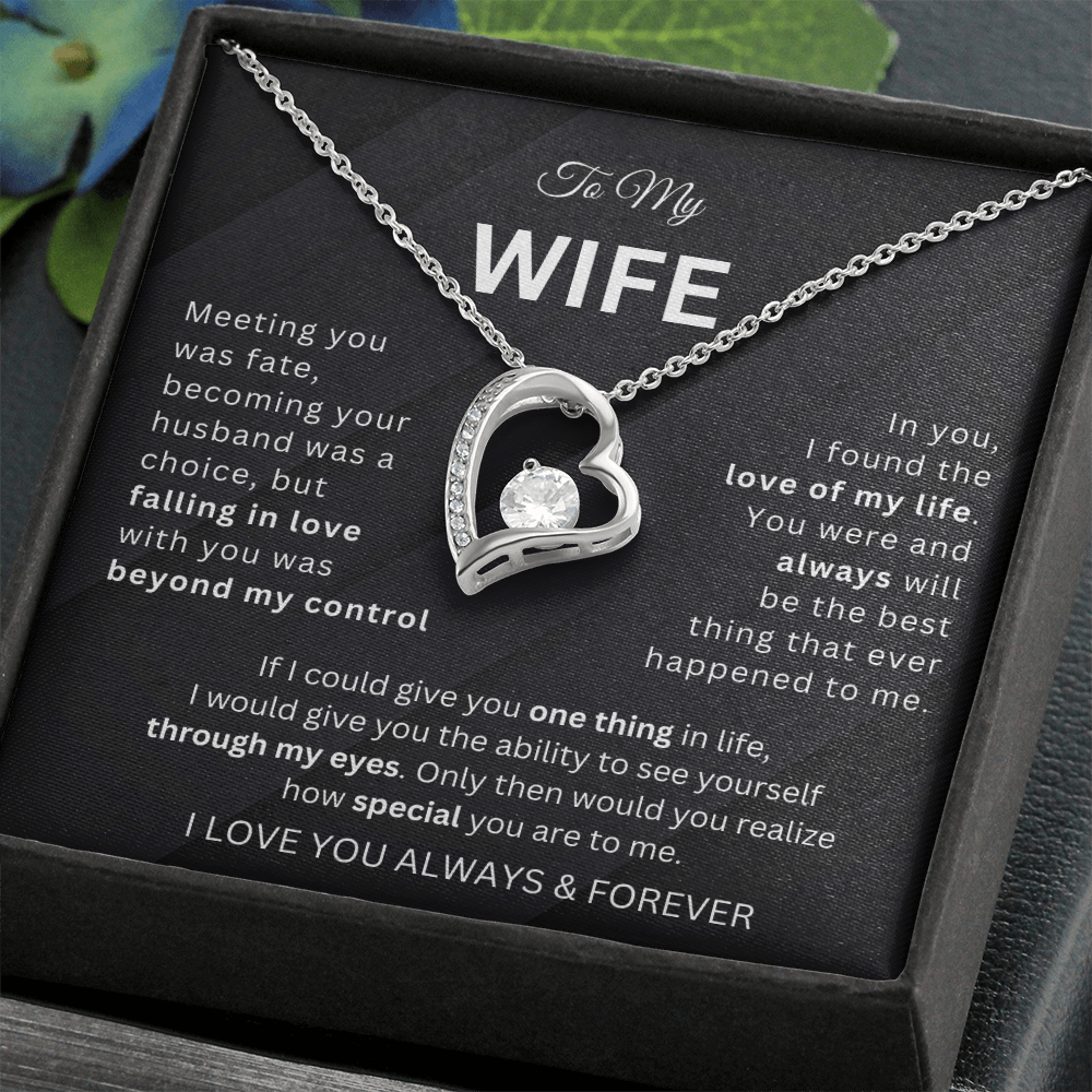 To My Wife Love Heart Necklace