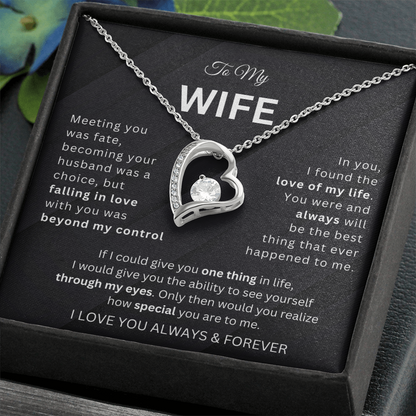 To My Wife Love Heart Necklace