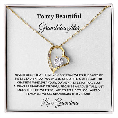 To My Granddaughter Forever Love Necklace