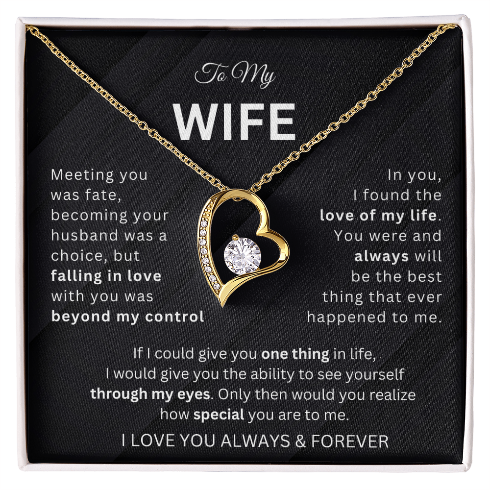 To My Wife Love Heart Necklace